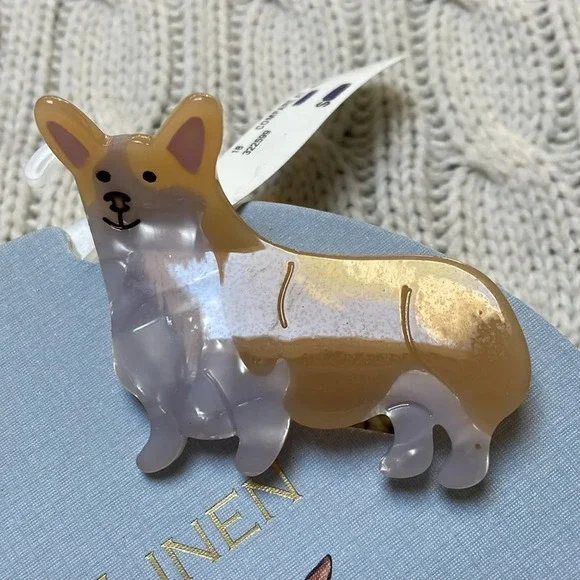 NWT hair clips. Dogs. Boston terrier & corgi 2.5-3” long. Teeth. hairdos. Twist - Picture 6 of 9